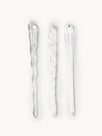 Baumanhänger Icicle, 3er-Set, Glas, Transparent, H 18 cm