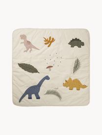 Speelmat Glenn, Bekleding: 100% katoen, Gebroken wit, dinosaurusmotief, B 110 x L 110 cm