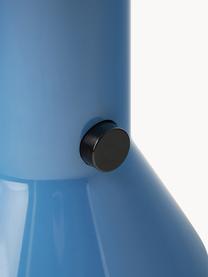 Kleine tafellamp Elmetto met verstelbare lampenkap, Kunststof, gelakt, Blauw, Ø 22 x H 28 cm