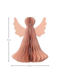 Dekorace Angel, 2 ks, Papír, Tmavě růžová, Ø 10 cm, V 13 cm