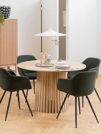 Mesa de comedor redonda de madera Christo, Ø 120 cm, Tablero de fibras de densidad media (MDF) con chapa de roble, aceitado, Madera de roble, Ø 120 cm