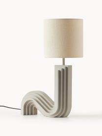 Lampada da tavolo di design Luomo, Paralume: tessuto di lino, Struttura: pannello di fibra di abet, Beige, greige, Larg. 43 x Alt. 61 cm