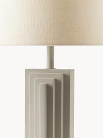 Design Tischlampe Luomo, Lampenschirm: Leinenstoff, Beige, Greige, B 43 x H 61 cm