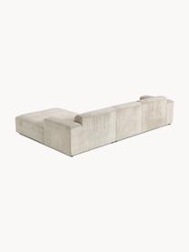 Cord-Ecksofa Melva (4-Sitzer), Bezug: Cord (92% Polyester, 8% P, Gestell: Massives Kiefernholz, Spa, Cord Hellbeige, B 319 x T 195 cm, Eckteil links