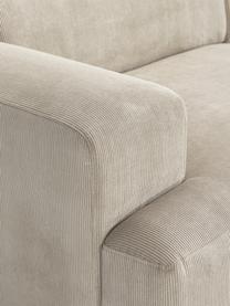 Cord-Ecksofa Melva (4-Sitzer), Bezug: Cord (92% Polyester, 8% P, Gestell: Massives Kiefernholz, Spa, Füße: Kunststoff Dieses Produkt, Cord Hellbeige, B 319 x T 195 cm, Eckteil links