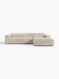 Cord-Ecksofa Melva (4-Sitzer), Bezug: Cord (92% Polyester, 8% P, Gestell: Massives Kiefernholz, Spa, Cord Hellbeige, B 319 x T 195 cm, Eckteil links