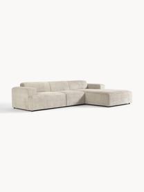 Cord-Ecksofa Melva (4-Sitzer), Bezug: Cord (92% Polyester, 8% P, Gestell: Massives Kiefernholz, Spa, Füße: Kunststoff Dieses Produkt, Cord Hellbeige, B 319 x T 195 cm, Eckteil links