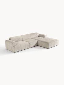 Cord-Ecksofa Melva (4-Sitzer), Bezug: Cord (92% Polyester, 8% P, Gestell: Massives Kiefernholz, Spa, Füße: Kunststoff Dieses Produkt, Cord Hellbeige, B 319 x T 195 cm, Eckteil links