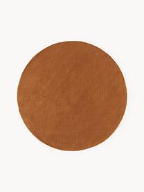 Tapis rond en coton tissé main Lora, Terracotta, Ø 120 cm (taille S)