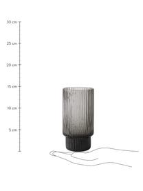 Mundgeblasene Longdrinkgläser Erskine mit Rillenstruktur, 4 Stück, Glas, mundgeblasen, Grau, Ø 7 x H 14 cm, 400 ml
