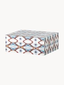 Boîte décorative avec motif géométrique Domino, Plastique, Tons bleus, larg. 13 x haut. 5 cm