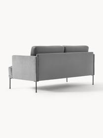 Samt-Sofa Fluente (2-Sitzer), Bezug: Samt (Hochwertiger Polyes, Gestell: Massives Kiefernholz, Samt Dunkelgrau, B 166 x T 85 cm