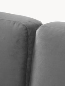 Samt-Sofa Fluente (2-Sitzer), Bezug: Samt (Hochwertiger Polyes, Gestell: Massives Kiefernholz, Füße: Metall, pulverbeschichtet, Samt Dunkelgrau, B 166 x T 85 cm