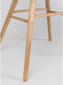 Silla con reposabrazos Albert Kuip, Asiento: 100% polipropileno, Patas: madera de fresno, Blanco, An 59 x Al 82 cm