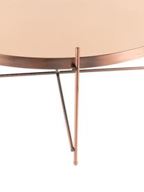 Okrągły stolik kawowy ze szklanym blatem Cupid, Stelaż: metal miedziowany, Blat: szkło, Miedziany, Ø 83 x W 35 cm