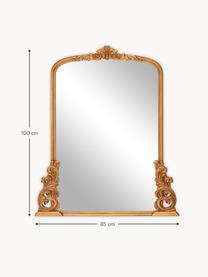 Barokní nástěnné zrcadlo se zlatým dřevěným rámem Fabricio, Zlatá, Š 85 cm, V 100 cm