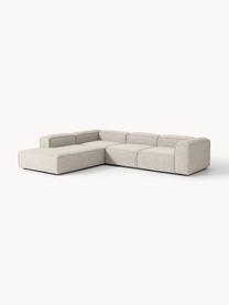 Modulares XL-Ecksofa Lennon aus Leinen-Mix, Bezug: 50 % Viskose, 25 % Leinen, Gestell: Fichtenholz, Sperrholz, m, Leinen-Mix Grau, B 329 x T 269 cm, Eckteil links