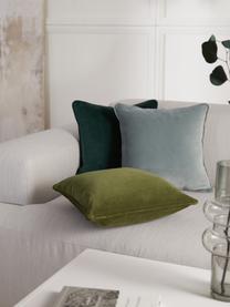 Housse de coussin en velours Dana, 100 % coton

Le matériau est certifié STANDARD 100 OEKO-TEX®, 21.HCN.84376, Hohenstein, Vert foncé, larg. 50 x long. 50 cm