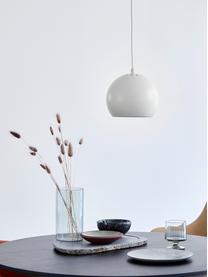 Kleine bolvormige hanglamp Ball in mat wit, Lampenkap: gecoat metaal, Baldakijn: gecoat metaal, Mat wit, wit, Ø 18 x H 16 cm