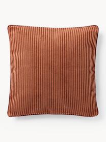 Housse de coussin 50x50 en velours côtelé Kylen, Velours côtelé (90 % polyester, 10 % nylon)
 
Le matériau est certifié STANDARD 100 OEKO-TEX®, 21.HCN.84376, Terracotta, pourpre, larg. 50 x long. 50 cm