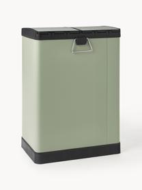 Odpadkový koš s pedálovou funkcí Rafa, 2x 30 l, Šalvějově zelená, černá, Š 48 cm, H 38 cm, 2x 30 l
