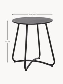 Runder Garten-Couchtisch Wissant, Metall, beschichtet, Schwarz, Ø 40 x H 45 cm