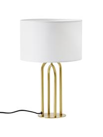 Stolní lampa Gianna, Tlumeně bílá, mosazná, Ø 27 cm, V 42 cm
