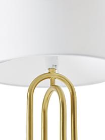 Stolní lampa Gianna, Tlumeně bílá, mosazná, Ø 27 cm, V 42 cm
