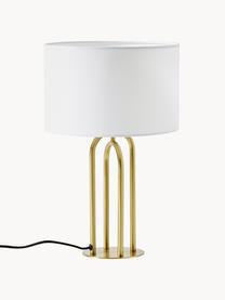 Stolní lampa Gianna, Tlumeně bílá, mosazná, Ø 27 cm, V 42 cm
