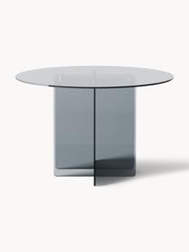 Okrągły stół do jadalni ze szkła Anouk, Ø 120 cm, Szkło, Szary, transparentny, Ø 120 cm