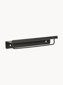 Estante de pared de metal Bow, con colgador, Acero recubierto, Negro, An 35 x Al 7 cm