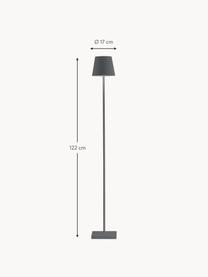 Malá stmívatelná stojací LED lampa Poldina, výškově nastavitelná, Matná tmavě šedá, V 122 cm