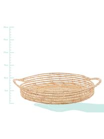 Plateau rond en fibres de palmier Emila, Ø 30 cm, Beige