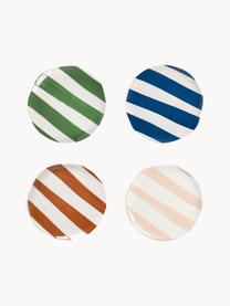 Set 4 piatti da dessert dipinti a mano Oblique, Dolomite, Verde, blu, beige, marrone, bianco, Ø 18 cm