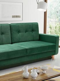 Divano letto 2 posti in tessuto verde con contenitore Tokio, Rivestimento: 100% poliestere, Verde, Larg. 228 x Prof. 89 cm