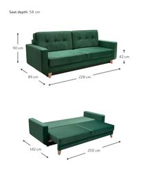 Sofa z funkcją spania i miejscem do przechowywania Tokio (2-osobowa), Tapicerka: 100% poliester, Zielony, S 228 x G 89 cm