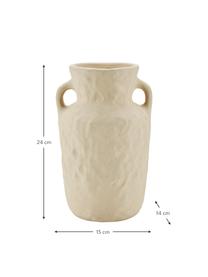 Vaso in porcellana beige Squared, Porcellana, Beige, Larg. 15 x Alt. 24 cm