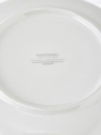 Kleine Porzellan Suppenteller Facile, 2 Stück, Hochwertiges Hartporzellan (ca. 50 % Kaolin, 25 % Quarz und 25 % Feldspat), Off White mit schwarzem Rand, Ø 18 x H 6 cm