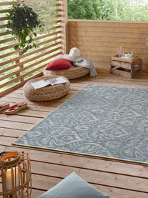 Design in- en outdoor vloerkleed Choy met grafisch patroon, 100% polypropyleen, Lichtblauw, beige, B 200 x L 290 cm (maat L)