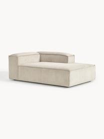 Chaise longue hoekmodule Lennon van corduroy, Bekleding: corduroy (92% polyester, , Frame: massief grenenhout, multi, Poten: kunststof Dit product is , Corduroy lichtbeige, B 119 x D 180 cm, hoekdeel links