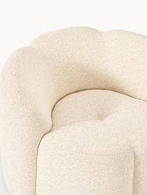 Fotel wypoczynkowy Bouclé Fleur, Tapicerka: Bouclé (100% poliester) D, Stelaż: lite drewno eukaliptusowe, Kremowobiały, S 105 x G 95 cm