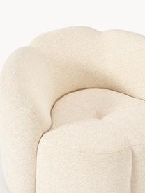 Fauteuil lounge tissu bouclé Fleur, Blanc crème, larg. 105 x prof. 95 cm