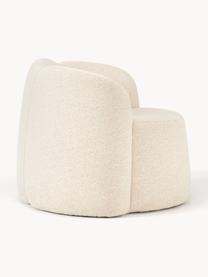 Fauteuil lounge tissu bouclé Fleur, Blanc crème, larg. 105 x prof. 95 cm