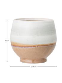 Petit cache-pot grès cérame Hye, Grès cérame, Blanc, terre cuite, Ø 14 x haut. 13 cm