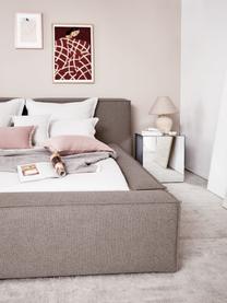 Gestoffeerd bed Lennon met opbergfunctie, Bekleding: 100% polyester Met 115.00, Frame: massief grenenhout, multi, Poten: hout, kunststof Dit produ, Geweven stof taupe, B 248 x L 243 cm (ligvlak 180 x 200 cm)