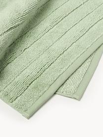 Lot de serviettes de bain avec bordure décorative Luxe, set de tailles variées, Vert sauge, 3 éléments (1 serviette invité, 1 serviette de toilette et 1 drap de bain)