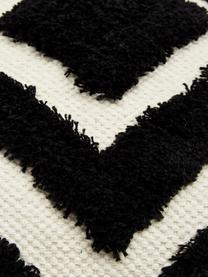 Housse de coussin 45x45 noire Karina, 100 % coton, Blanc, beige, noir, larg. 45 x long. 45 cm