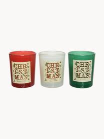 Set de velas perfumadas Christmas, 3 uds. (canela, clavel, abeto, champán), Cera, Multicolor, Ø 6 x Al 7 cm