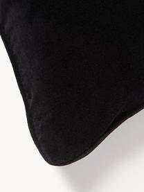 Ręcznie haftowana poduszka Lips Smolder, Czarny, czerwony, S 45 x D 45 cm