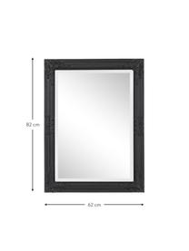 Espejo de pared de madera Miro, Espejo: cristal, Negro, An 62 x Al 82 cm